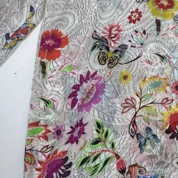 Johnny Was heavily embroidered Kendra silk tunic NWT - Picture 4 of 14